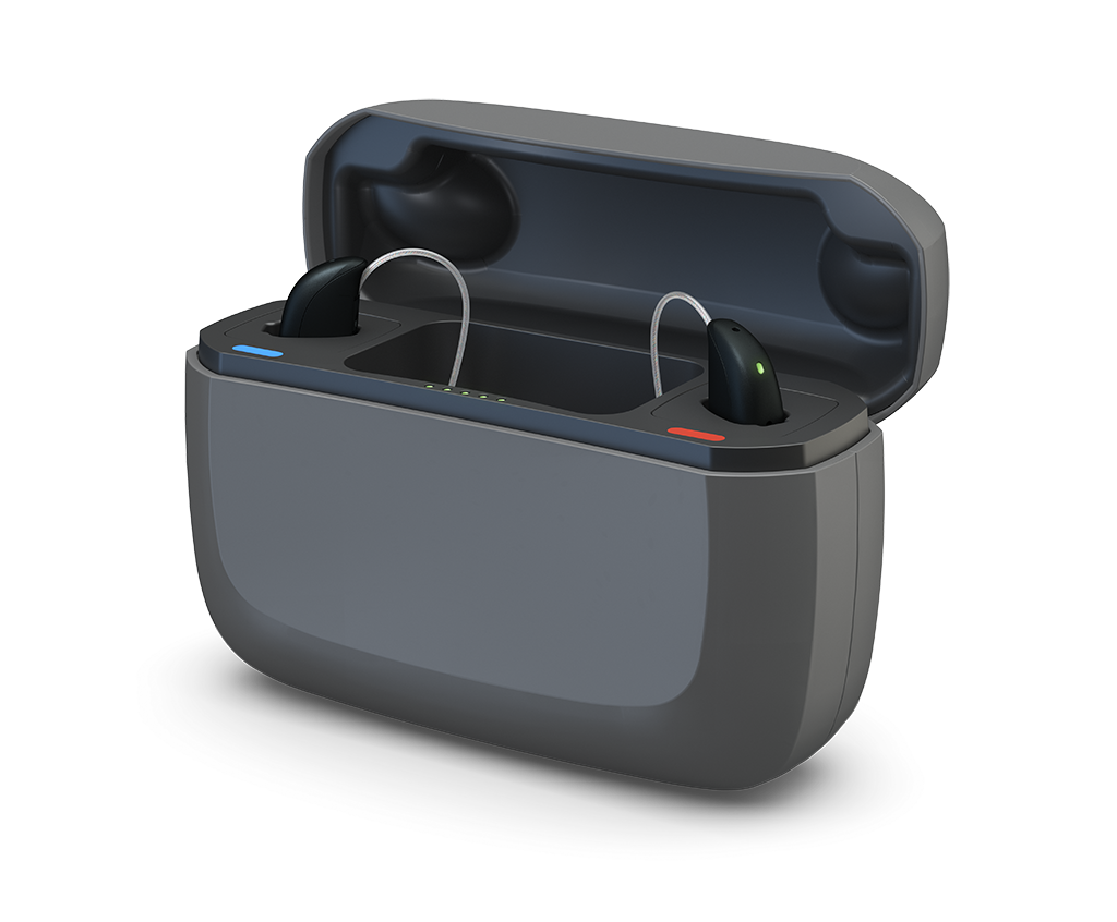 ReSound NX microRIE hearing aids with charger